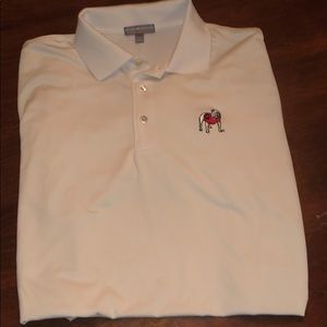 Peter Millar white golf shirt with UGA emblem